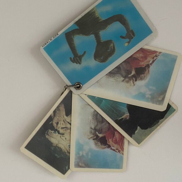 Vintage E.T. movie keychain Plastic Photo Film Strip 1982 80s , figure lot - Picture 8 of 10